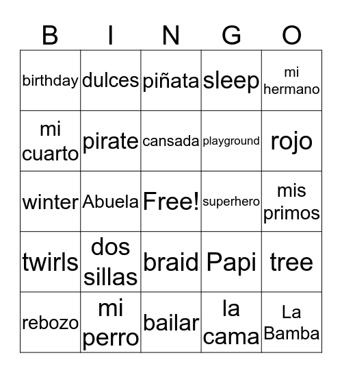 What Can You do With a Rebozo? Bingo Card