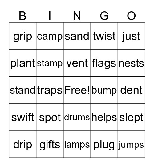 Unit 6 lessons 6-10 Bingo Card