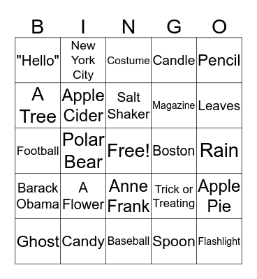 GRHV Bingo Card