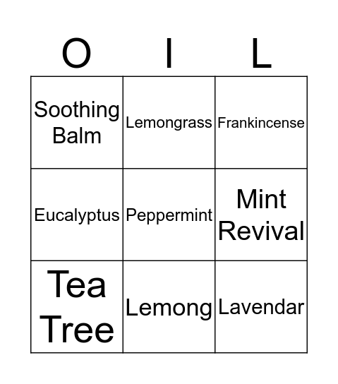 Allergy Relief Bingo Card