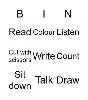 At School Bingo Card