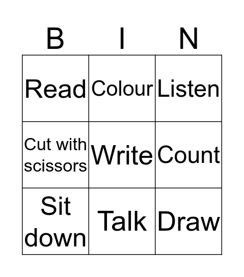 At School Bingo Card