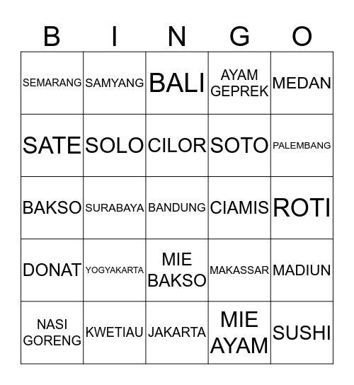 Alcie Keren Bingo Card