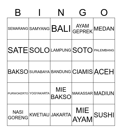 Alcie Keren Bingo Card