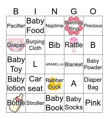 ARABELLA SIP AND SEE BINGO Card