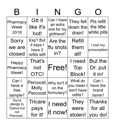 Things They Say! Bingo Card