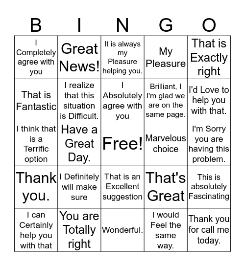 Connection Words  Bingo Card