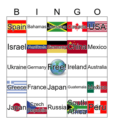 Around the World Bingo #3 Bingo Card