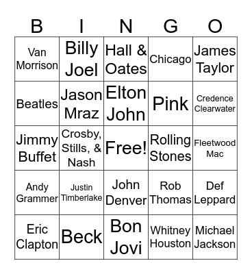 Radio Bingo Card