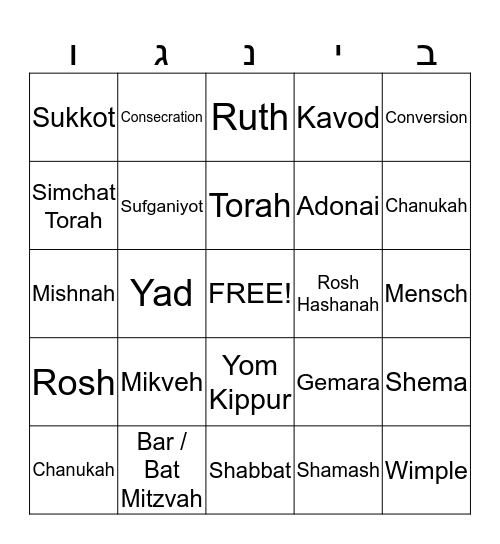 Fifth Grade Family Fun Bingo Card