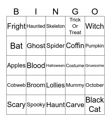 Halloween Bingo Card