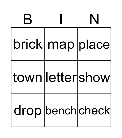 Lesson 4 Vocabulary Bingo Card