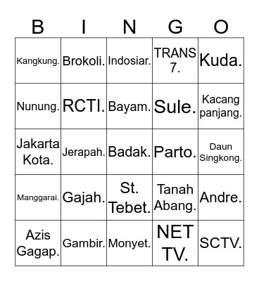 THExCOMMUTER Bingo Card