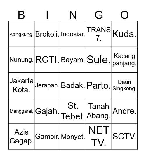 THExCOMMUTER Bingo Card
