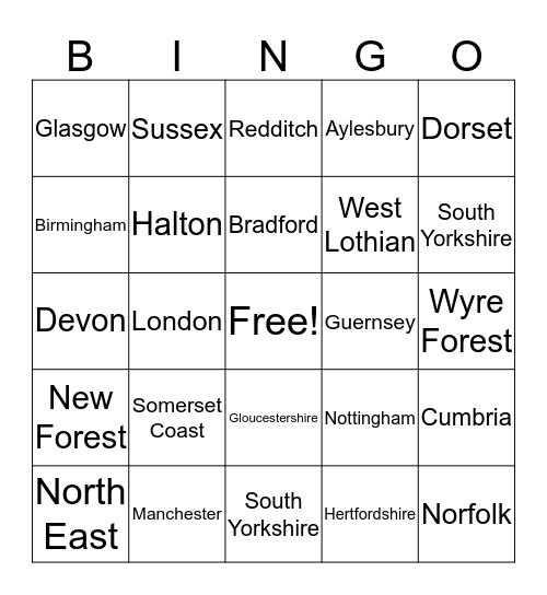 Nightstop Bingo Card