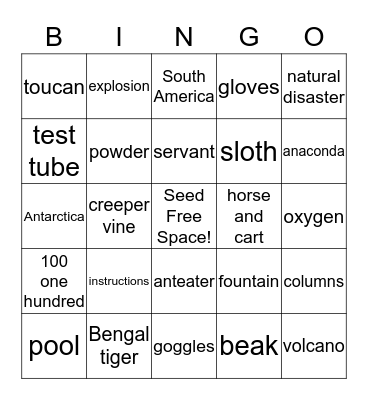 SM5a-1 Vocabulary Review Units 0-2 Bingo Card