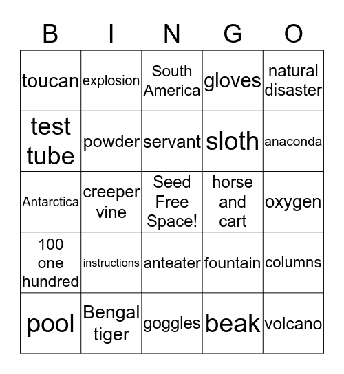 SM5a-1 Vocabulary Review Units 0-2 Bingo Card