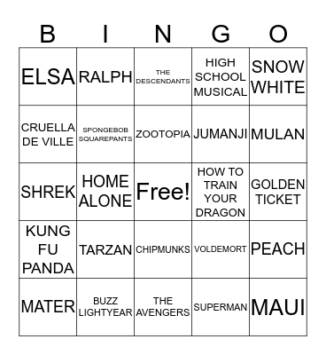 MOVIE BINGO Card