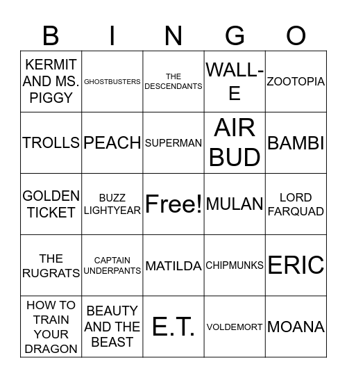 MOVIE BINGO Card