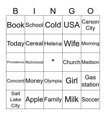 Wiz bingo! Bingo Card