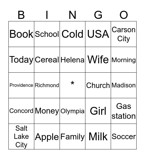 Wiz bingo! Bingo Card