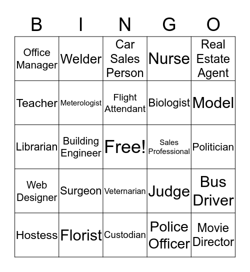 Career II Bingo Card