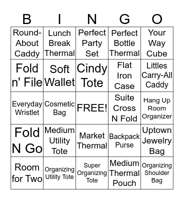 Thirty One Bingo Card