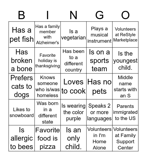 Anyone who? Bingo Card