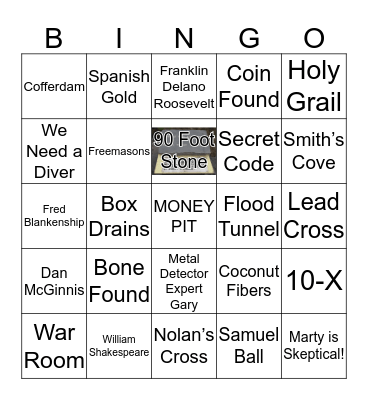 THE CURSE OF OAK ISLAND BINGO Card
