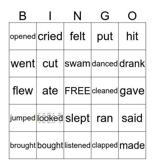 Verbs  Bingo Card
