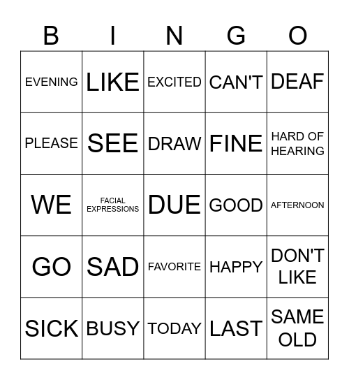 Master ASL Unit 1 Review Bingo Card