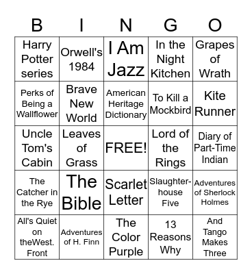 BANNED BOOKS! Bingo Card