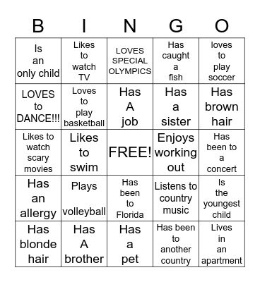 BREAK THE ICE Bingo Card