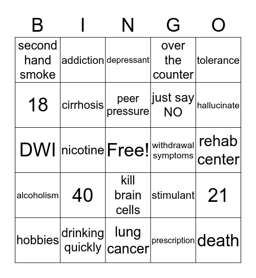 Red Ribbon Bingo Card