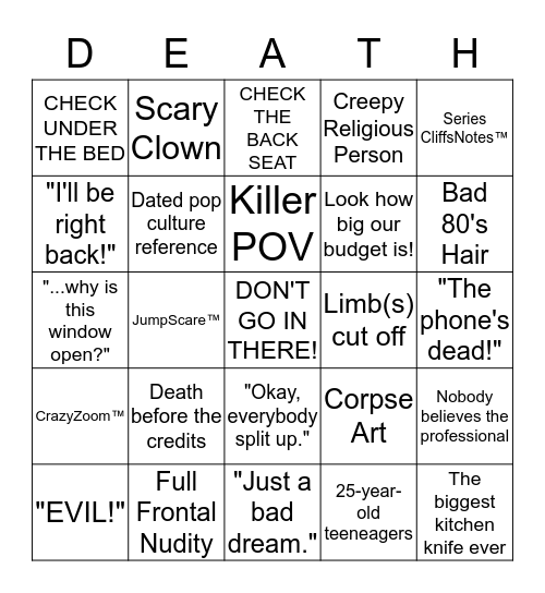 Round 1 Bingo Card