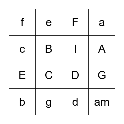 Letter Review Bingo Card