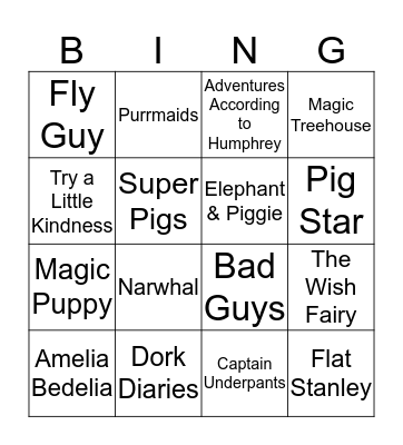 Fall Book Fair Bingo 2018 Bingo Card