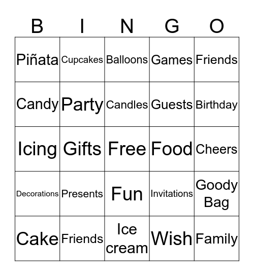 BIRTHDAY BINGO Card