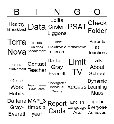 Data Night Bingo Card