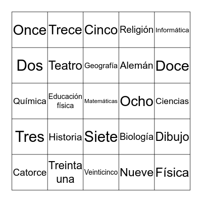 ¿Qué estudias? Bingo Card
