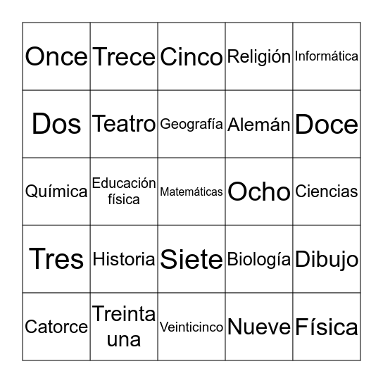 ¿Qué estudias? Bingo Card