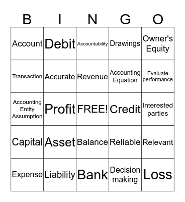 Accounting Bingo Card