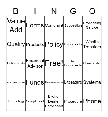 VOC Bingo Card