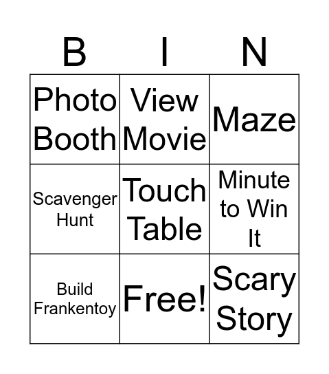 Haunted BINGO Card