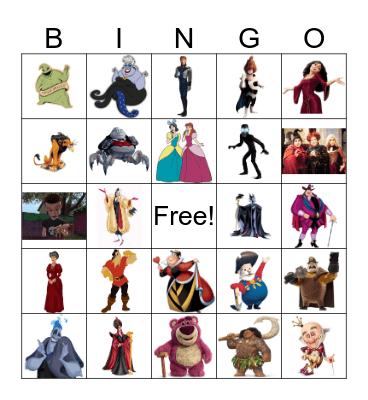 Disney Villian Bingo Card