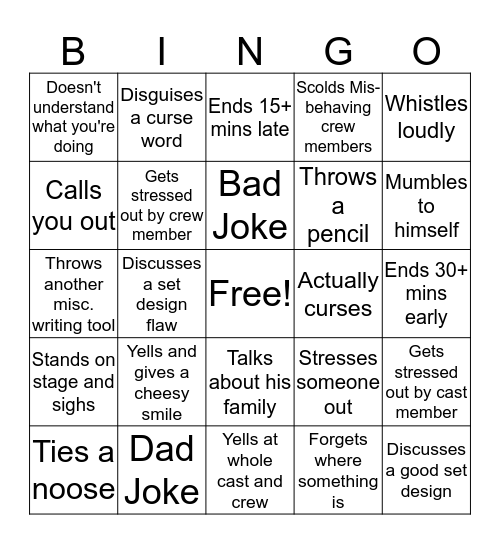 Darrin Grimmgo Bingo Card