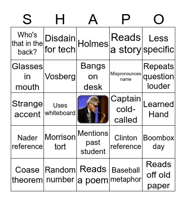 Section 1 Torts Party! Bingo Card