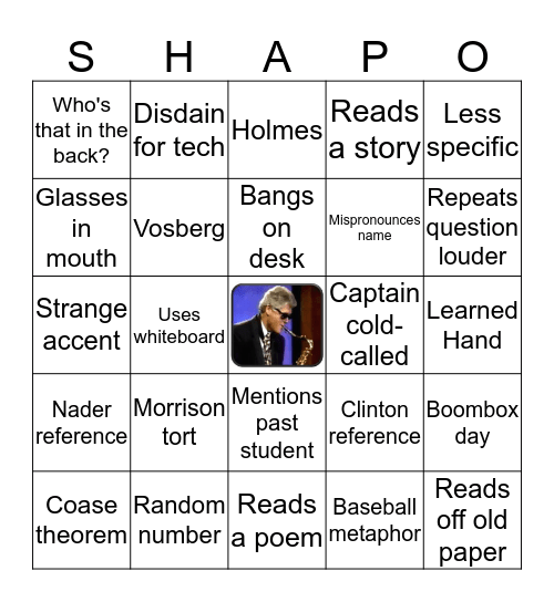 Section 1 Torts Party! Bingo Card