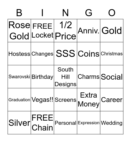 South Hill Designs Bingo Card