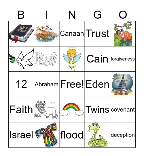 Bible Stories Bingo Card